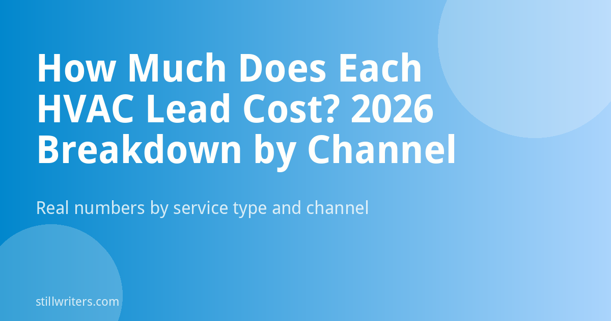 How Much Does Each HVAC Lead Cost? 2026 Breakdown by Channel