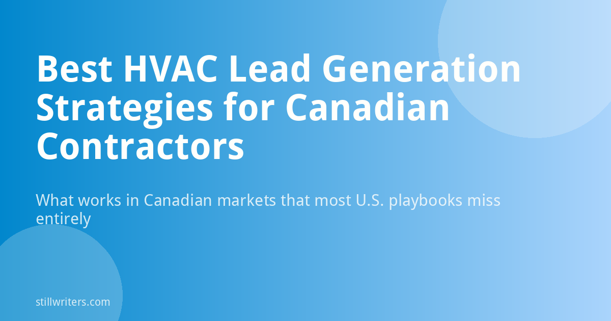 Best HVAC Lead Generation Strategies for Canadian Contractors