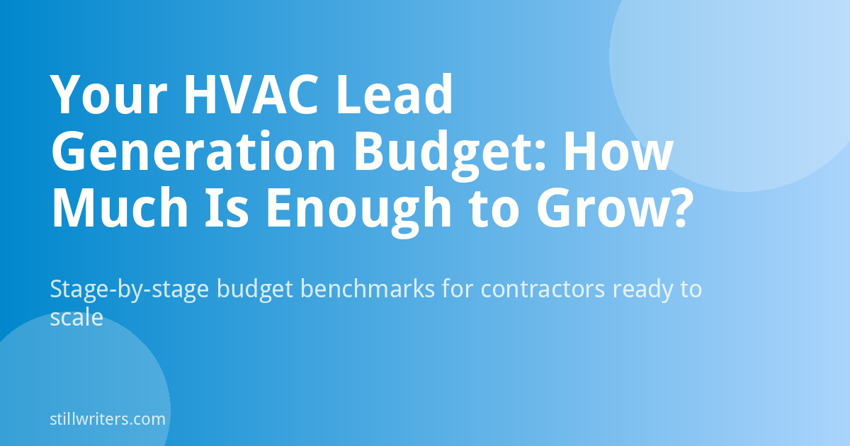 HVAC Lead Generation Budget Guide 2026