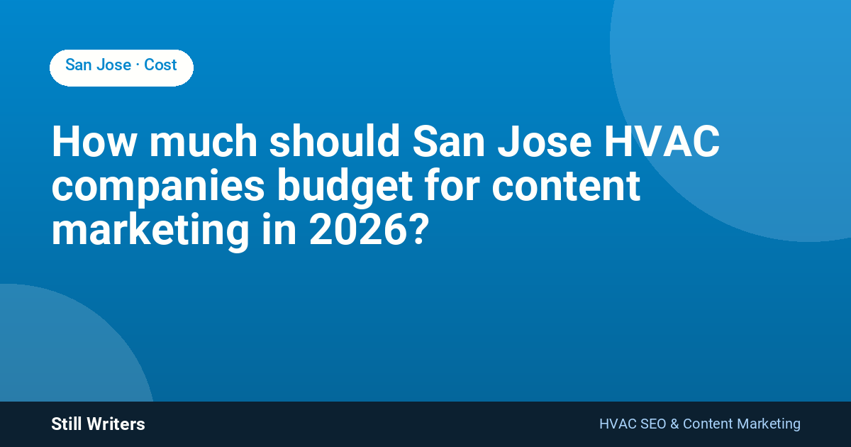 How much should San Jose HVAC companies budget for content marketing in 2026?