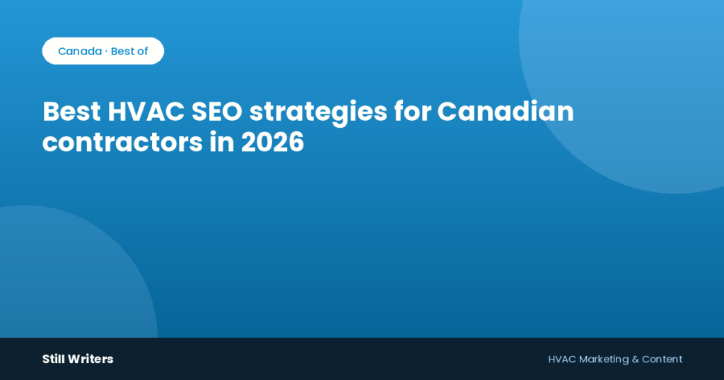 Best HVAC SEO strategies for Canadian contractors in 2026