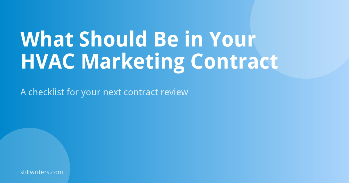 What Should Be in Your HVAC Marketing Contract